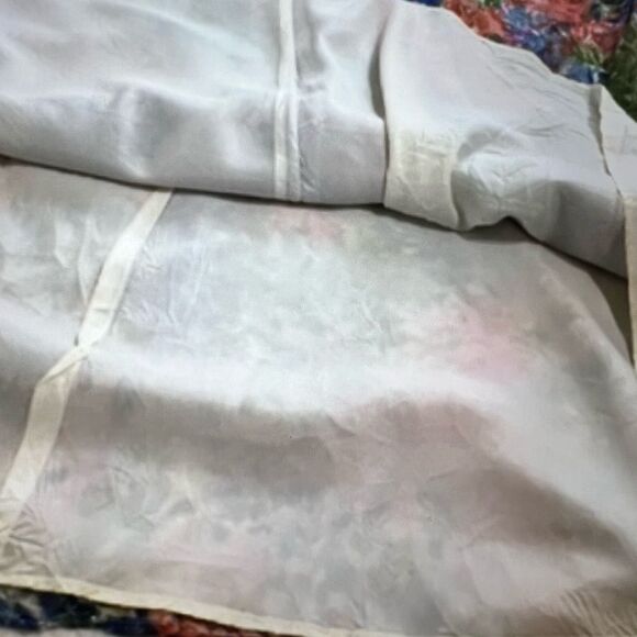 Vintage 60s Floral Print Ruffle Neck Long Sleeve Maxi Dress - Picture 16 of 16